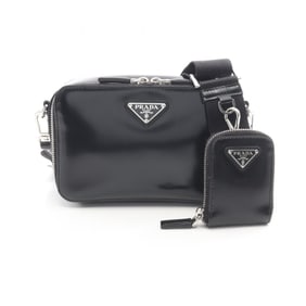 Prada Brick Shoulder Bag, Patent Leather, Men's, Black, 2VH070