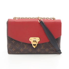 Louis Vuitton Saint-Placide Shoulder Bag, Coated Canvas and Leather, Monogram, Women's, Brown Red,