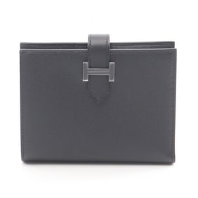 Hermes Hermès Bearn Compact Bi-fold Wallet in Calfskin Leather (Cowhide) for Women, Black