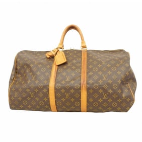 Louis Vuitton Monogram Keepall 55 Boston Bag M41424 Brown Men's and Women's