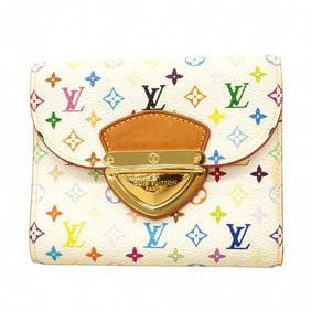 Louis Vuitton Monogram Multicolore Tri-fold Wallet Portefeuille Joy M60281 Bron Rich Women's