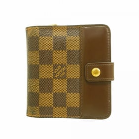 Louis Vuitton Damier Compact Zip Wallet N61668 Ebene for Men and Women