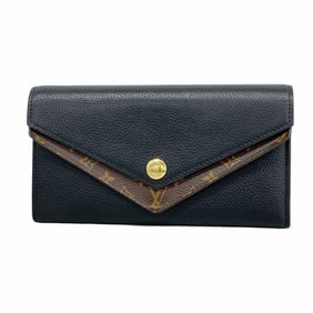 Louis Vuitton Monogram Portefeuille Double V Long Wallet M64319 Noir Women's