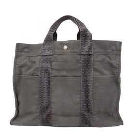 Hermes Hermès Air Line MM Tote Bag, Canvas, Gray, Women's