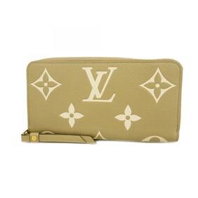 Louis Vuitton Monogram Empreinte Two-Tone Zippy Wallet M69794 Tourterelle Creme Women's
