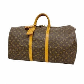 Louis Vuitton Monogram Keepall 55 Boston Bag M41424 Brown Men's and Women's