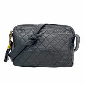 Chanel Matelasse Shoulder Bag, Lambskin, Black, Women's