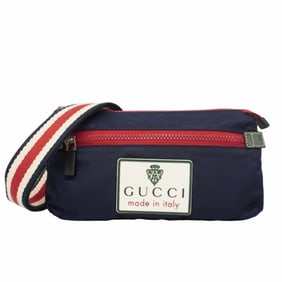 Gucci Waist Bag 189663 Nylon Navy Red Men's Women's