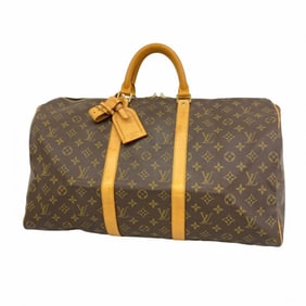 Louis Vuitton Monogram Keepall 50 Boston Bag M41426 Brown Men's and Women's