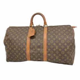 Louis Vuitton Monogram Keepall 55 Boston Bag M41424 Brown Men's and Women's