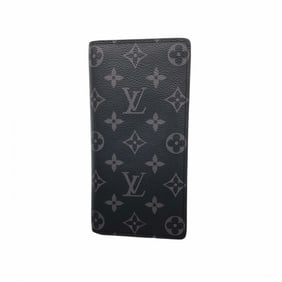 Louis Vuitton Monogram Eclipse Portefeuille Brazza Long Wallet M61697 Black Men's