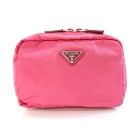 Prada Pouch 1N0021 Pink Nylon and Leather Triangle for Women