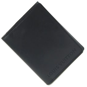 Louis Vuitton Chicago Trifold Wallet M95787 Black Leather Compact with Perforation, Men's LOUIS
