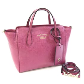 Gucci Swing Mini Handbag 368827 Purple Pink Leather Shoulder Bag for Women GUCCI