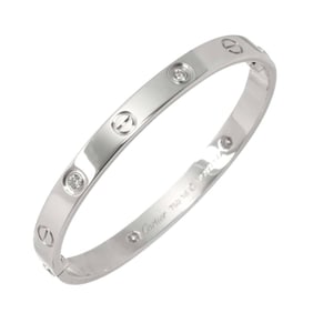 Cartier Love Bracelet, 4 Half Diamonds, #16, 18K White Gold 750, Bracelet Bangle