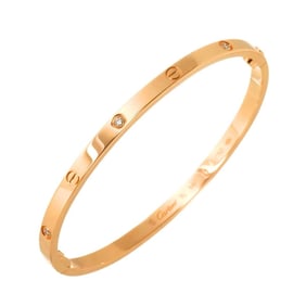 Cartier Love Bracelet, Small, 6 Half Diamonds, #16, 18K PG 750 Bracelet/Bangle