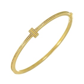 Tiffany & Co. T Hinge Wire Diamond Bracelet, 16cm, 18K Yellow Gold (750)
