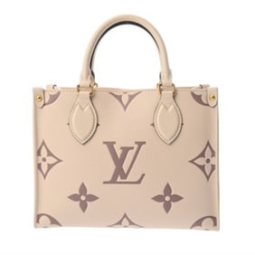 LOUIS VUITTON Monogram Empreinte On the Go PM 2-Way Crème Bois de Rose M45659 Women's Leather