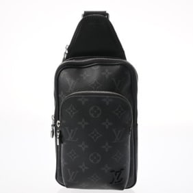 LOUIS VUITTON Damier Graphite Avenue Sling Bag PM Black N41719 Men's Monogram Eclipse Canvas Body A