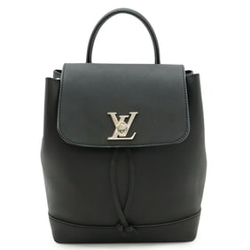 LOUIS VUITTON LockMe Backpack, Turnlock Calfskin Leather, Noir, Black, M41815