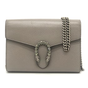 GUCCI Dionysus Chain Wallet (401231) - Crossbody Mini Bag, Leather Shoulder Women's, Gray