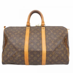 Louis Vuitton Monogram Keepall 45 Boston Bag M41428 Brown Men's and Women's