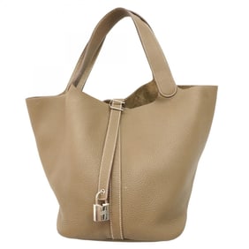 Hermes Hermès Picotin Lock GM Handbag in Taurillon Clemence Etoupe with Z Stamp for Women