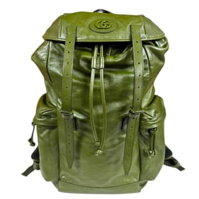 Gucci Double G Backpack, Leather Daypack 725657, Men's