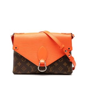 Louis Vuitton Monogram Epi Saint Michel Shoulder Bag M44031 Brown and Orange Leather Women's LOUIS