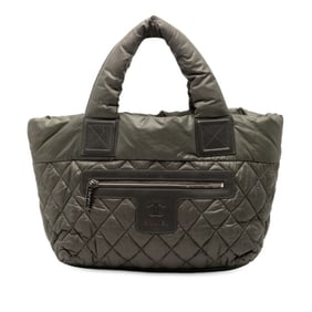 Chanel Coco Cocoon PM Reversible Tote Bag/Handbag A48610 Khaki Navy Nylon Leather Women's CHANEL