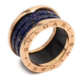 Bvlgari B-zero1 Ring #53 Gold Blue Lapis Lazuli 18K Yellow Women's BVLGARI