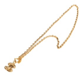Chanel Coco Mark Matelasse Chain Pendant Necklace, Gold Plated, Women's