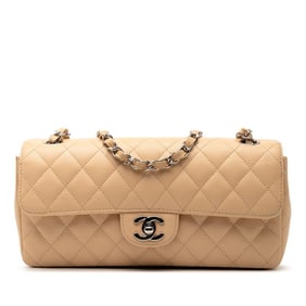 CHANEL Matelasse Coco Mark Chain Shoulder Bag in Beige Caviar Leather for Women