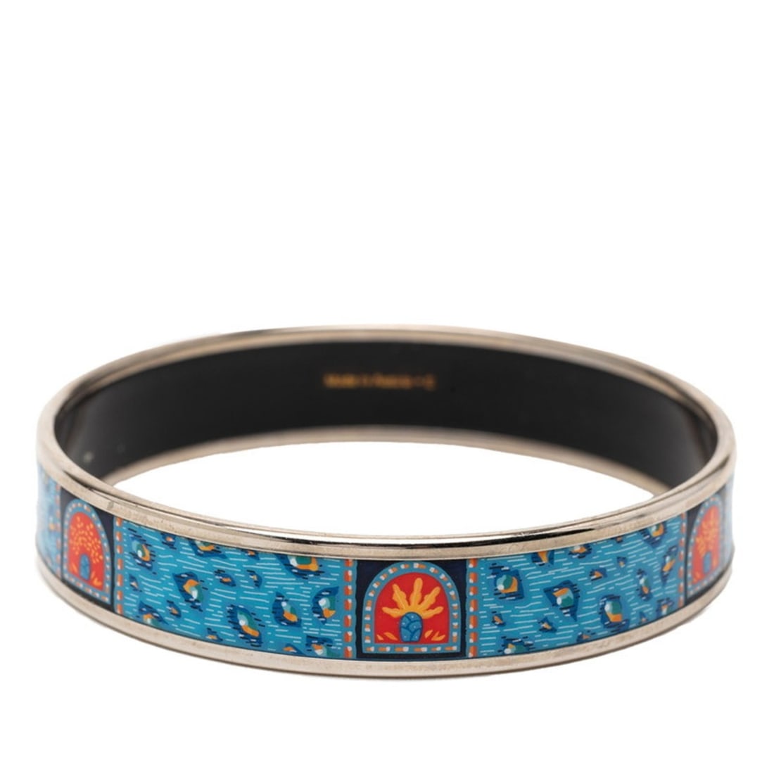 Hermes Emaille PM Bangle in Silver and Blue Metal for Women: --- Catalog ---Category: SizeLength: 19cm / 7.48''Category: DesignType: BangleColor: Blue, SilverGender: WomenMaterial: MetalCategory: GeneralBrand: Hermes--- Item List ---Section: ConditionRanking: R