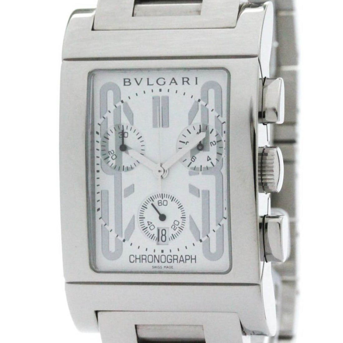 Polished BVLGARI Rettangolo Stainless Steel Quartz Mens Watch RTC49S BF573245: --- Catalog ---Category: SizeCase Diameter: 49mm / 1.93''Category: DesignType: WristwatchStyle: SportGender: MenColor (Dial): WhiteMaterial (Band): Stainless steelMaterial (Case): Stainless steelCateg
