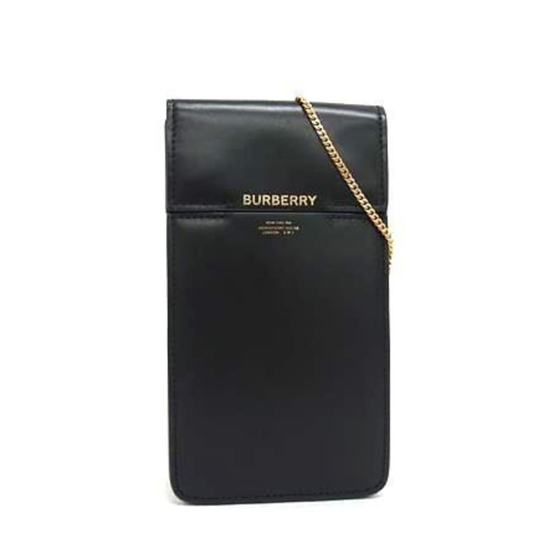 BURBERRY Shoulder Bag Phone Pouch Black Leather Women's Smartphone: --- Catalog ---Category: SizeSize (HxWxD): 17cm x 9cm x 1.5cm / 6.69'' x 3.54'' x 0.59''Category: DesignType: Handbag, Shoulder bag, Tote bagColor: BlackGender: Men,WomenClosure: MagnetMaterial: Leath