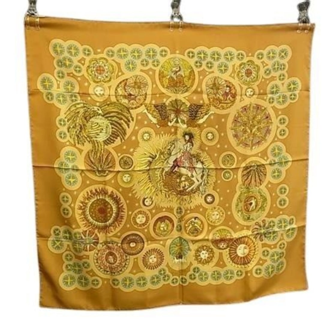 HERMES Carré 90 Scarf, Multicolor Silk, Women's, LE ROY SOLEIL, The Sun King: --- Catalog ---Category: SizeSize (LxW): 88cm x 91.2cm / 34.64'' x 35.9''Category: DesignType: ScarfColor: Multi-color, YellowGender: WomenMaterial: Silk Category: GeneralBrand: HermesCountry of Origi