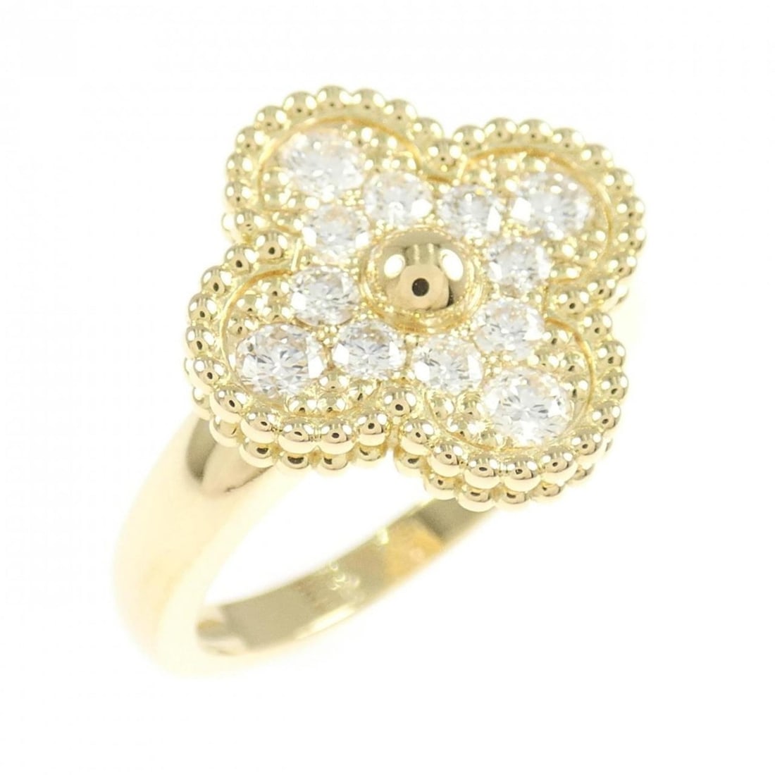 Van Cleef & Arpels Vintage Alhambra Ring: --- Catalog ---Category: SizeUS Size: 6.5Brand Size: 52Category: DesignType: Band ringStone: DiamondGender: WomenMaterial: Yellow gold (18K)Category: GeneralMPN: VCARO26M00Brand: Van Cleef & Arpels---