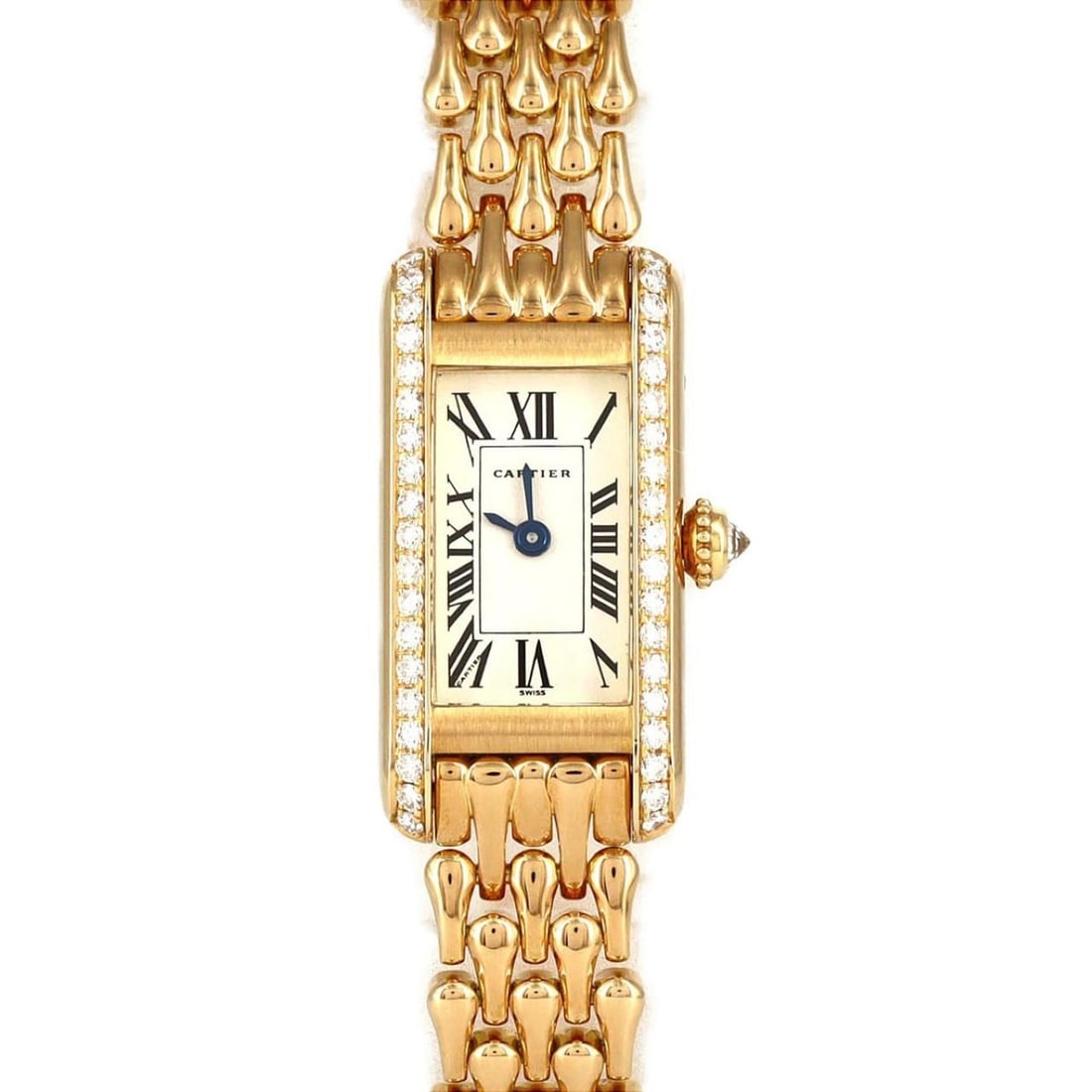 Cartier Tank Alonge YG D WB3005K3 Quartz Watch: --- Catalog ---Category: SizeWrist Size: 14.5cm / 5.7''Case Diameter: 14.5mm / 0.57''Category: DesignType: WristwatchGender: WomenColor (Dial): SilverMaterial (Band): Yellow goldMaterial (Case): Yello