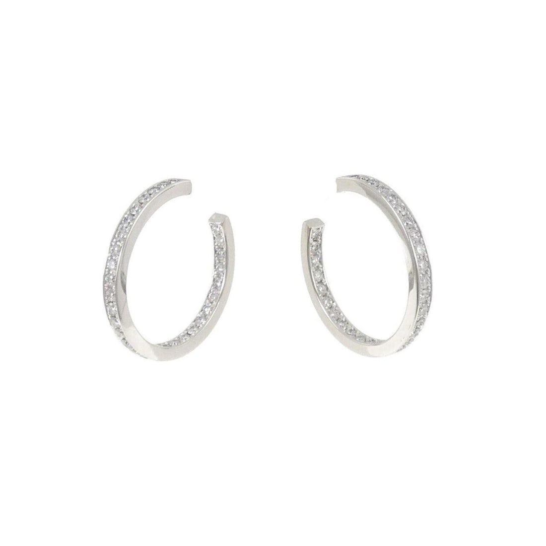 Cartier Creole Earrings: --- Catalog ---Category: SizeSize (HxWxD): 24.30mm x 2.70mm / 0.96'' x 0.11''Category: DesignType: Ring earringsColor: White goldStone: DiamondGender: WomenMaterial: White gold (18K)Category: GeneralB