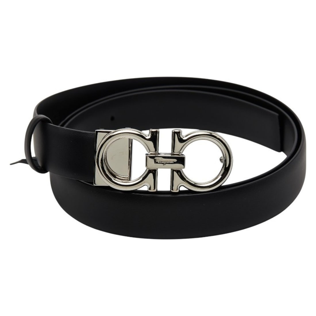 Salvatore Ferragamo Gancini Belt CS-23B559 Black Leather Men's: --- Catalog ---Category: SizeLength: 95cm - 105cm / 37.4'' - 41.33''Category: DesignType: Standard beltColor: BlackGender: MenMaterial (Strap): Leather Category: GeneralMPN: CS-23B559Brand: Salvatore