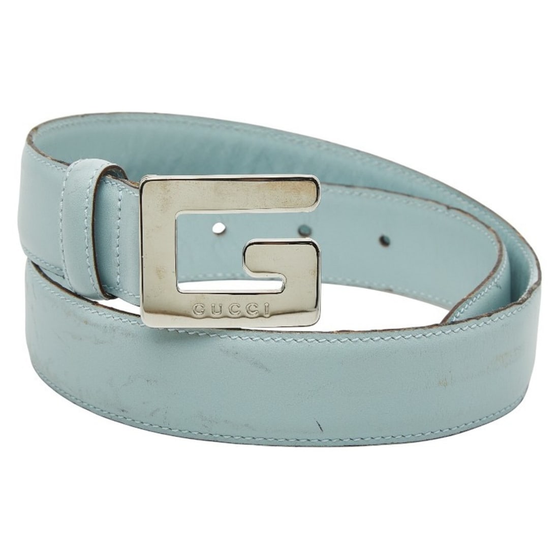 Gucci Belt Size: 65 26 037 394 0959 Light Blue Leather Women's GUCCI: --- Catalog ---Category: SizeLength: 61.5cm - 66.5cm / 24.21'' - 26.18''Category: DesignType: Standard beltColor: Light blueGender: WomenMaterial (Strap): Leather Category: GeneralMPN: 037 394 0959Bra