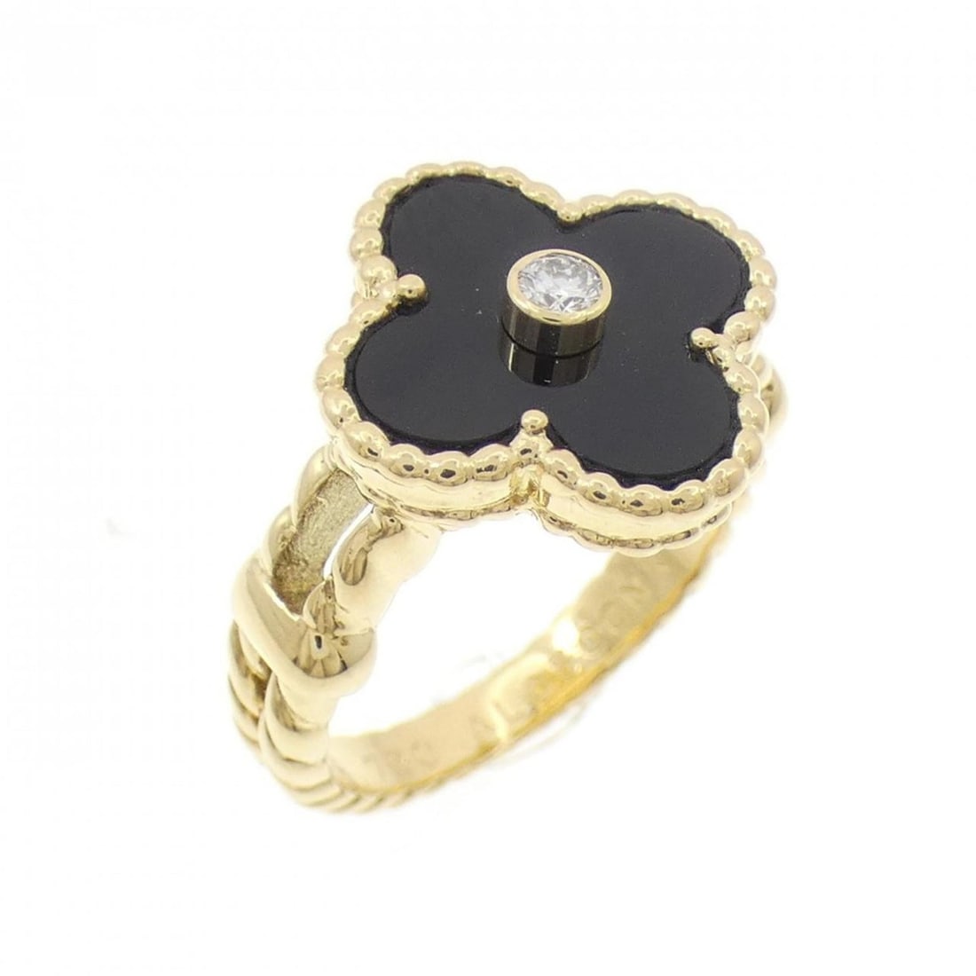 Van Cleef & Arpels Vintage Alhambra Ring: --- Catalog ---Category: SizeJP Size: 11.5US Size: 6Category: DesignType: Band ringColor: Yellow goldStone: Diamond, OnyxGender: WomenMaterial: Yellow gold (18K)Category: GeneralMPN: VCARA41000Brand: