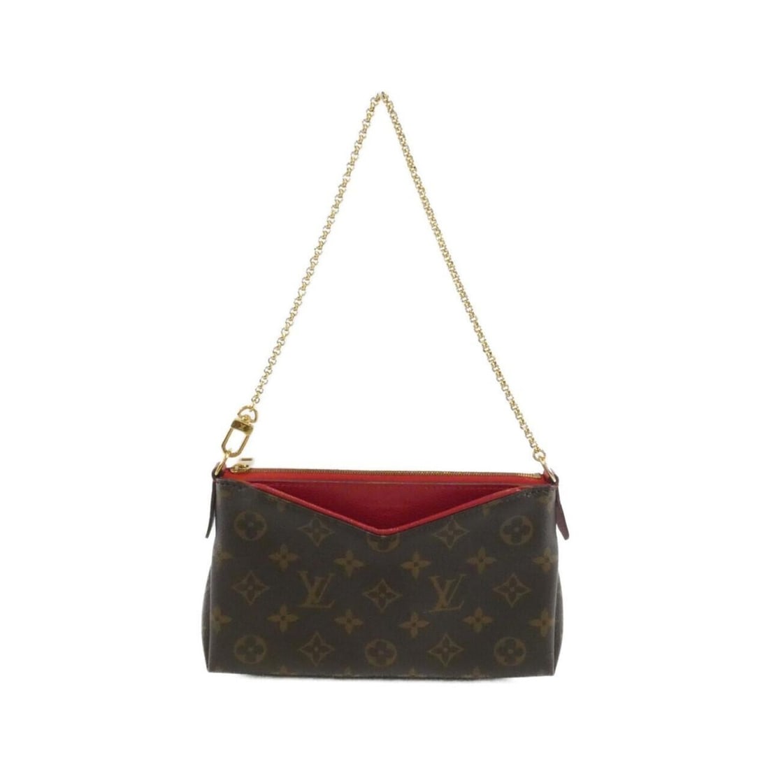 Louis Vuitton Monogram Pallas Clutch M41638 Shoulder Bag: --- Catalog ---Category: SizeSize (HxWxD): 13cm x 23cm x 5cm / 5.11'' x 9.05'' x 1.96''Category: DesignType: Shoulder bagColor: Brown, Dark brownGender: WomenMaterial: Coated canvas Category: GeneralM