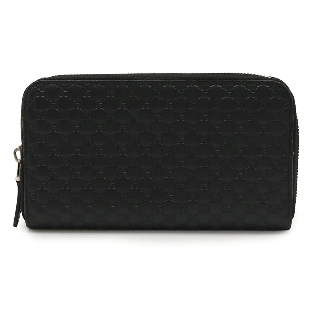 GUCCI Micro Guccissima Round Long Wallet in Black Leather (544473): --- Catalog ---Category: SizeSize (HxWxD): 11cm x 19cm / 4.33'' x 7.48''Category: DesignType: Long wallet (bi-fold)Color: BlackGender: Women,MenMaterial: Micro GG leather , Leather Category: GeneralMP