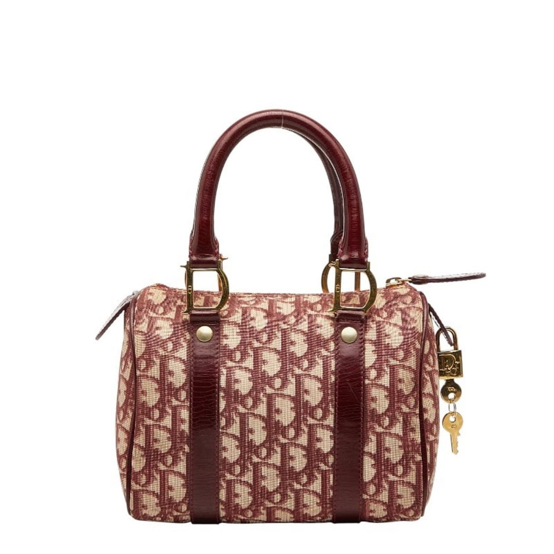 Christian Dior Dior Trotter Mini Boston Bag Handbag in Red and White Patent Leather for Women: --- Catalog ---Category: SizeSize (HxWxD): 17cm x 20cm x 12cm / 6.69'' x 7.87'' x 4.72''Category: DesignType: Boston bag, HandbagColor: Red color, WhiteGender: WomenMaterial: PVC , Patent leather Cate