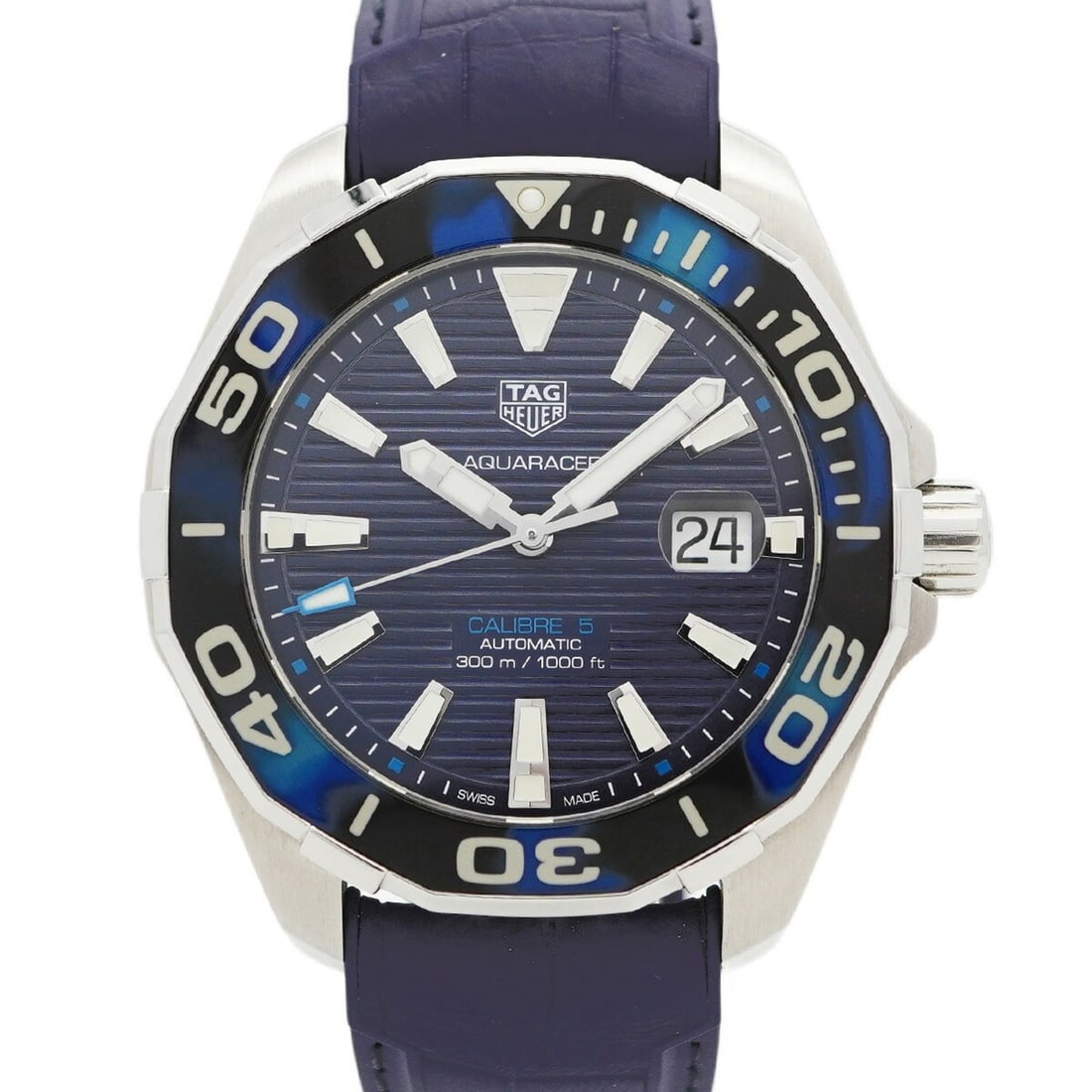 TAG Heuer Aquaracer WAY201P Blue Dial Men's Watch: --- Catalog ---Category: SizeWrist Size: 23cm / 9.05''Case Diameter: 44.2mm / 1.74''Category: DesignType: WristwatchGender: MenColor (Dial): BlueMaterial (Band): RubberCategory: GeneralMPN: WAY201PBra