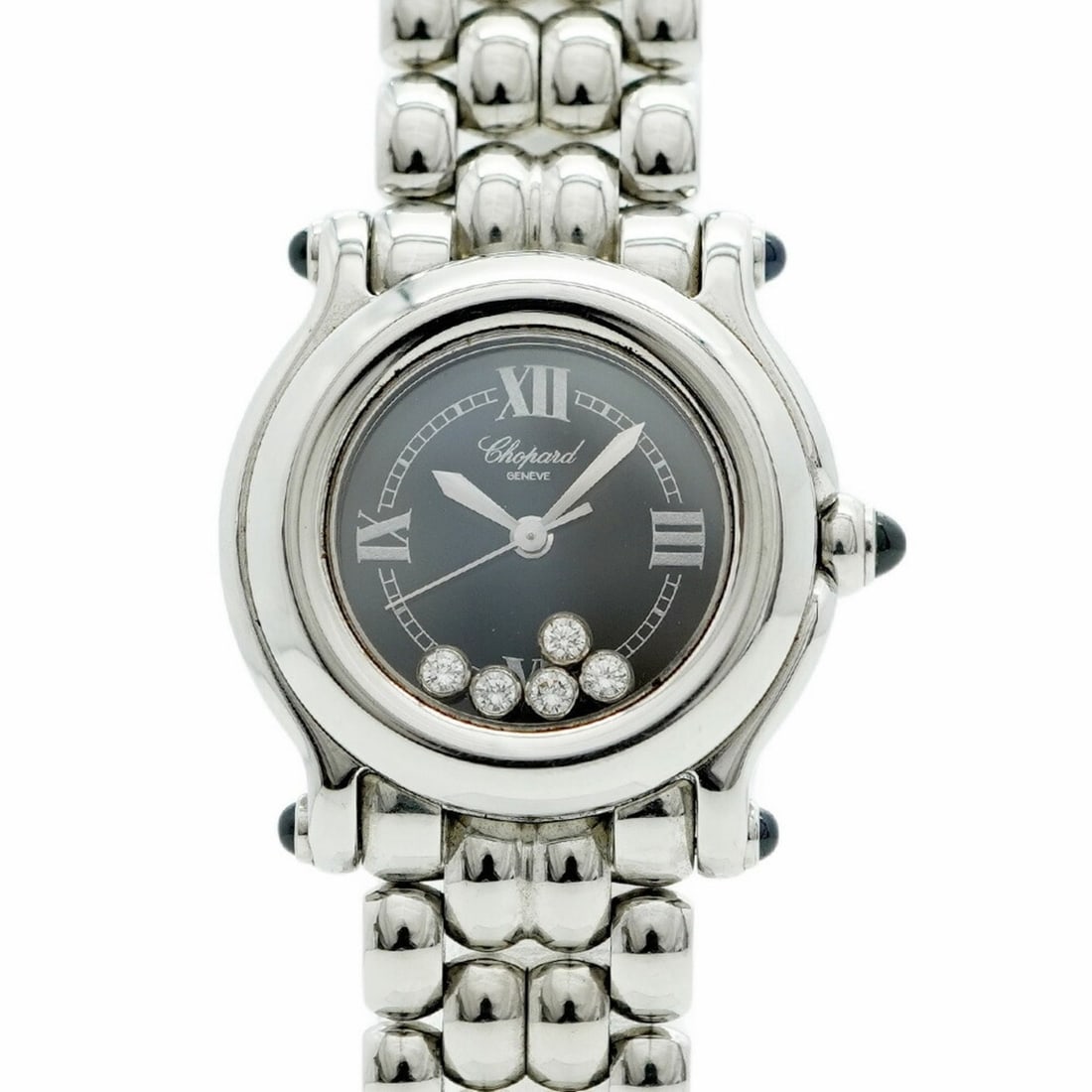 Chopard Happy Sport 27 8250 23 Black Dial Women's Watch: --- Catalog ---Category: SizeWrist Size: 14cm / 5.51''Case Diameter: 26mm / 1.02''Category: DesignType: WristwatchGender: WomenColor (Dial): BlackMaterial (Band): Stainless steelCategory: GeneralMPN: