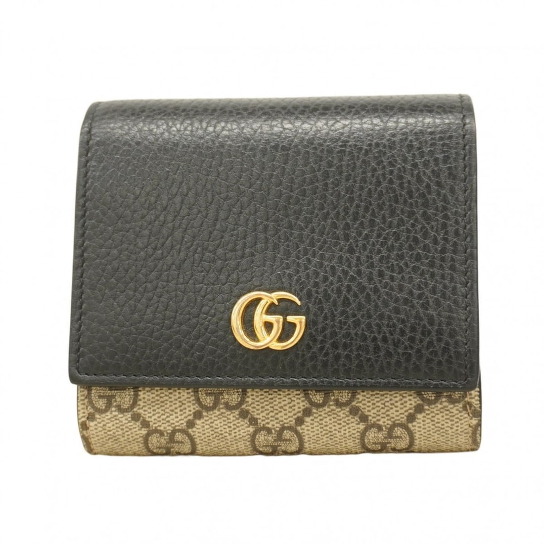 Gucci GG Marmont Supreme Wallet 598587 Leather Black Brown Women's: --- Catalog ---Category: SizeSize (HxWxD): 10.5cm x 11cm x 3cm / 4.13'' x 4.33'' x 1.18''Category: DesignType: Wallet (bi-fold)Color: Black, BrownGender: WomenMaterial: PVC , Leather Category: General