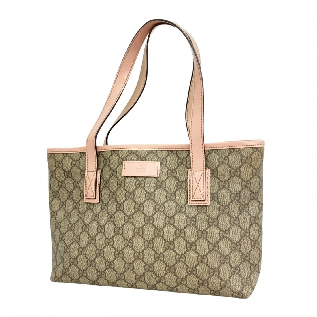 Gucci GG Supreme Tote Bag 211138 Brown Pink Women's: --- Catalog ---Category: SizeSize (HxWxD): 20cm x 29cm x 8.5cm / 7.87'' x 11.41'' x 3.34''Category: DesignType: Tote bagColor: Brown, PinkGender: WomenMaterial: PVC Hardware Color: SilverCategory: Gen
